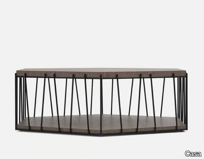 CAVALLO - Low hexagonal wooden coffee table _ Casa