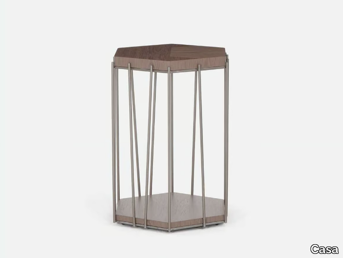CAVALLO - Hexagonal wooden side table _ Casa