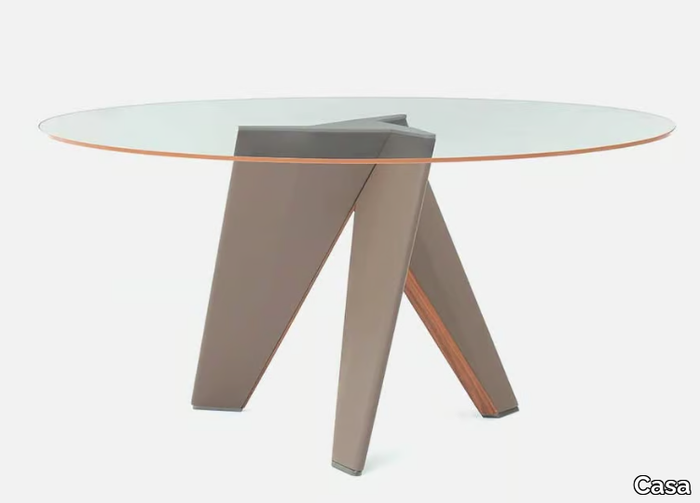 BARRAFRANCA - Round glass dining table _ Casa