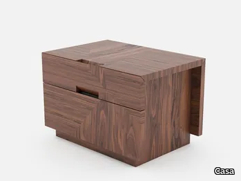 OSTIA - Rectangular wooden bedside table with drawers _ Casa