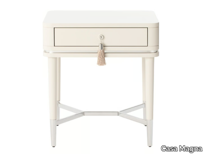 CRIS - Rectangular wooden bedside table with drawers _ Casa Magna