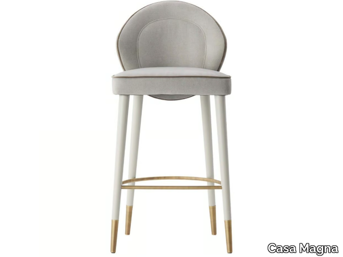 SOPHIA - High fabric stool with back and footrest _ Casa Magna