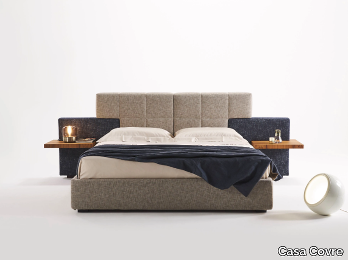 ELBA - Fabric double bed with integrated nightstands _ Casa Covre