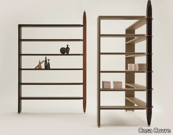 PALOALTO - Floor-ceiling mounted double-sided open wooden bookcase _ Casa Covre