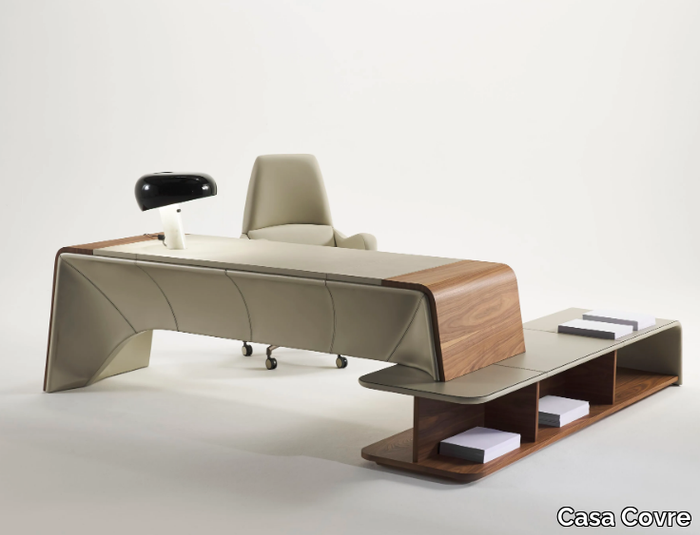 VICTOR STUDIO - Wood and leather executive desk _ Casa Covre