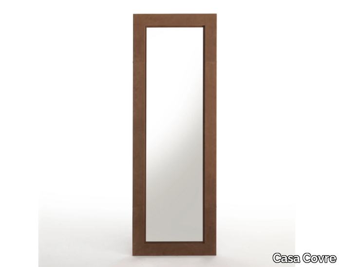 VOLTERRA - Leather-covered frame wall-mounted mirror _ Casa Covre