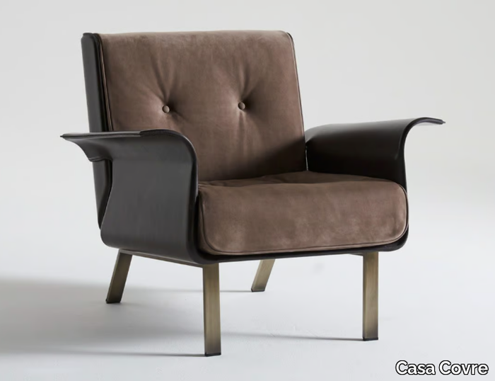 VINCI - Leather armchair with armrests _ Casa Covre