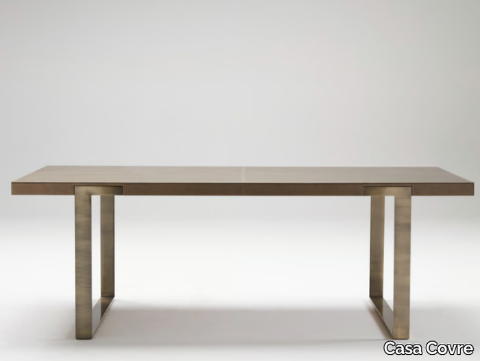 URBINO - Rectangular wooden table with metal base _ Casa Covre