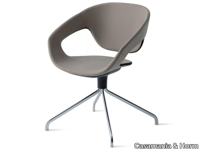 VAD GIREVOLE IMBOTTITA - Swivel upholstered trestle-based chair _ Casamania & Horm