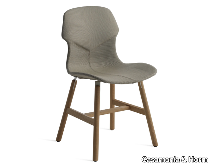 STEREO WOOD IMBOTTITA FRONTE/RETRO - Upholstered leather chair with removable cover _ Casamania & Horm