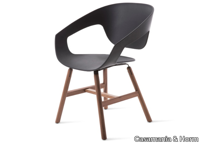 VAD WOOD POLYPROPYLENE - Polypropylene and wood chair with armrests _ Casamania & Horm