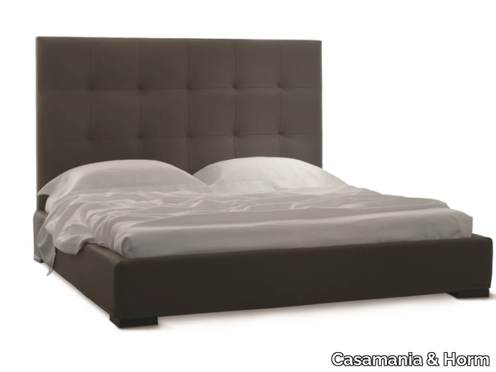 GRENADA HIGH - Upholstered leather bed with high headboard _ Casamania & Horm