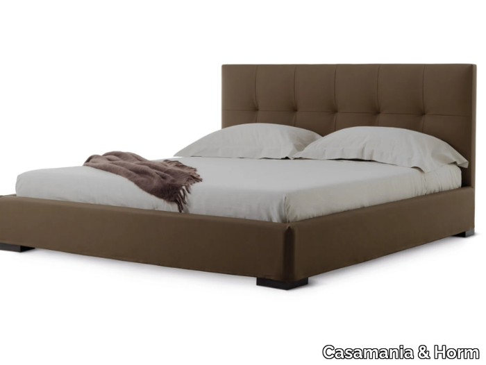 GRENADA - Upholstered leather double bed with tufted headboard _ Casamania & Horm