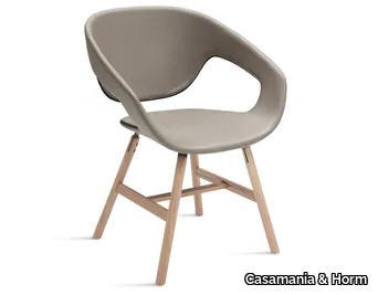 VAD WOOD IMBOTTITA - Upholstered fabric chair with armrests _ Casamania & Horm