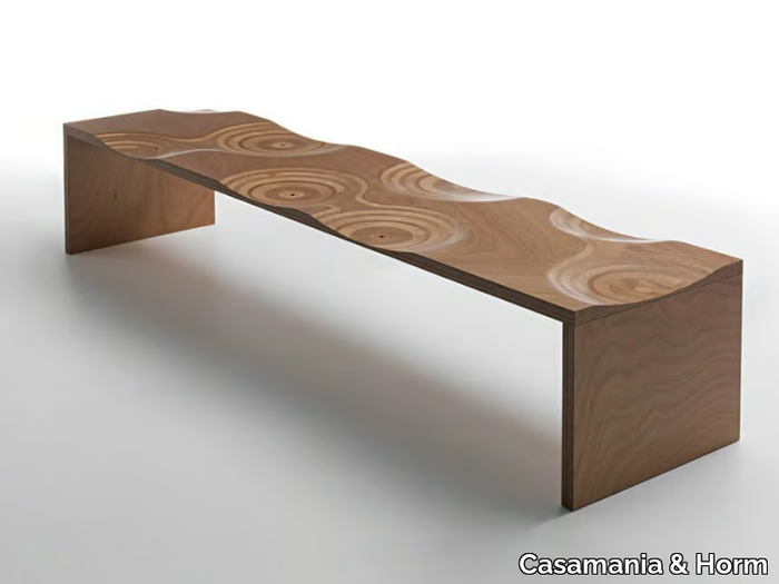 RIPPLES OUTDOOR - Okoumé garden bench _ Casamania & Horm