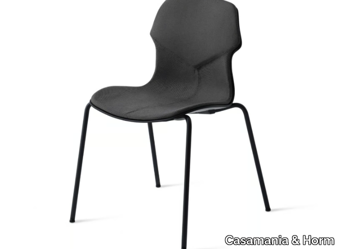 STEREO IMPILABILE IMBOTTITA FRONTALMENTE - Upholstered stackable fabric chair _ Casamania & Horm