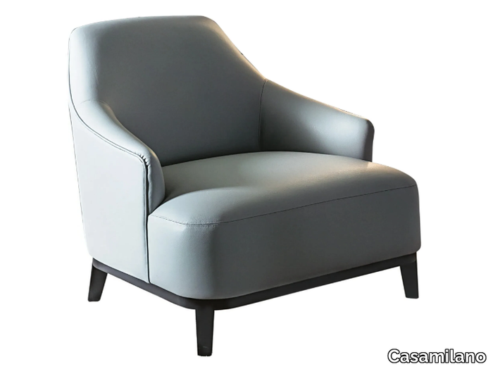 ARNE - Leather armchair with armrests _ Casamilano