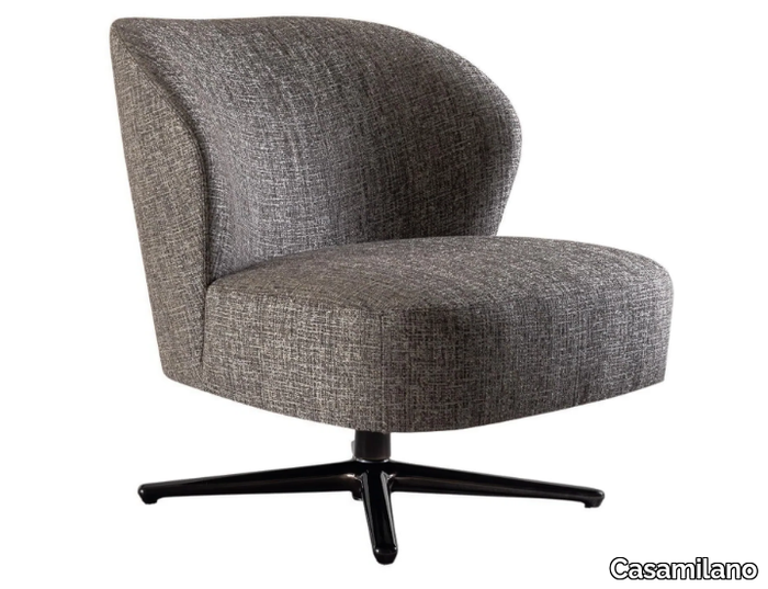 DHORA SLIM - Swivel fabric armchair with 4-spoke base _ Casamilano