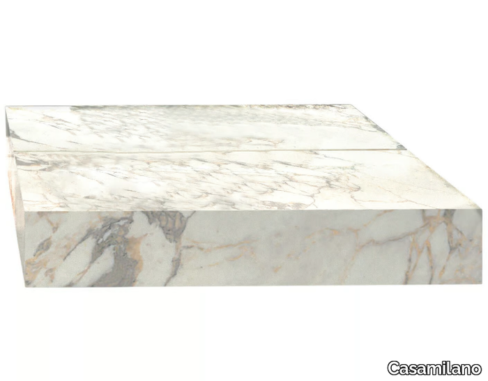 ISHI - Square low marble coffee table with castors _ Casamilano