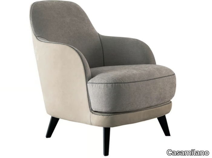 LIZ - Fabric armchair with removable cover with armrests _ Casamilano