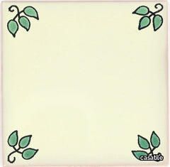 Mexican Talavera Ceramic Decorative Tile: Green Leaves