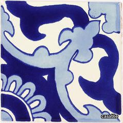 Mexican Talavera Ceramic Decorative Tile: Blue Capri