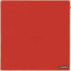 Mexican Talavera Ceramic Solid Tile: Red