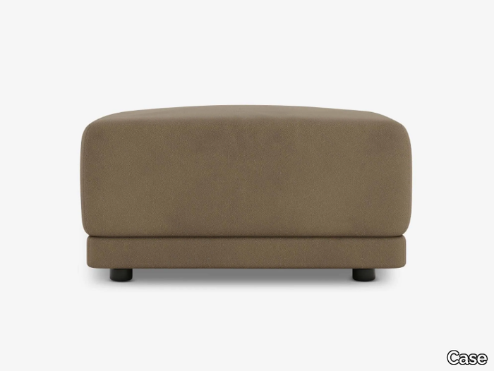 KELSTON - Rectangular leather pouf _ Case