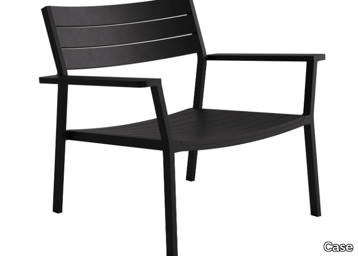 EOS - Powder coated aluminium easy chair with armrests _ Case