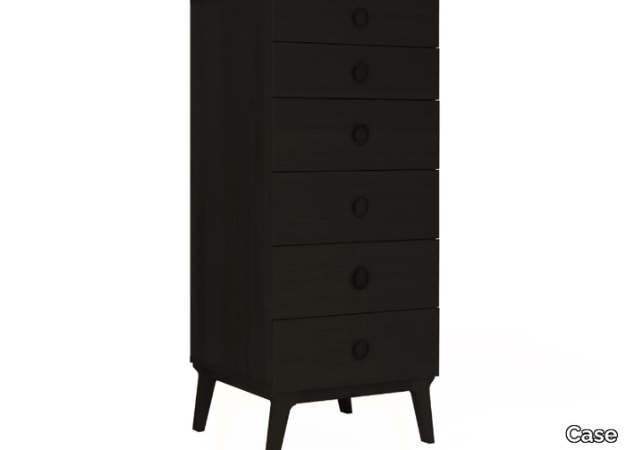 VALENTINE - Black stain chest of drawers _ Case