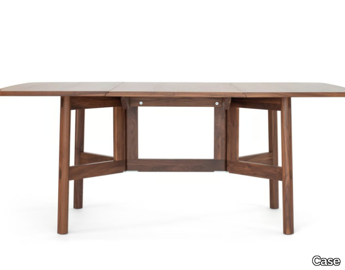 MARLOW - Extending rectangular drop-leaf walnut table _ Case