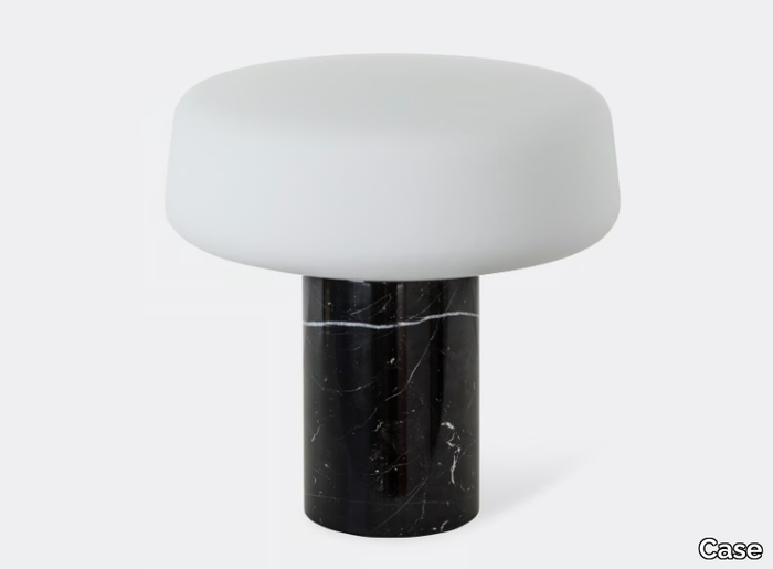 SOLID - LED Nero Marquina marble table lamp _ Case