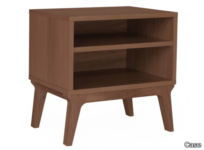 VALENTINE - Rectangular walnut bedside table _ Case