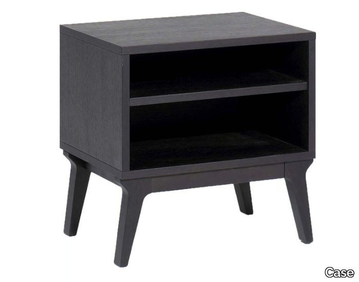 VALENTINE - Black stain rectangular bedside table _ Case