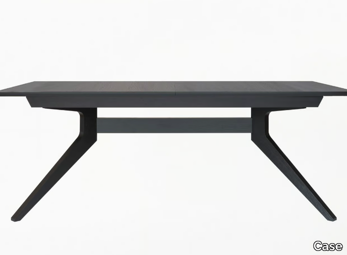 CROSS - Extending rectangular black stain table _ Case