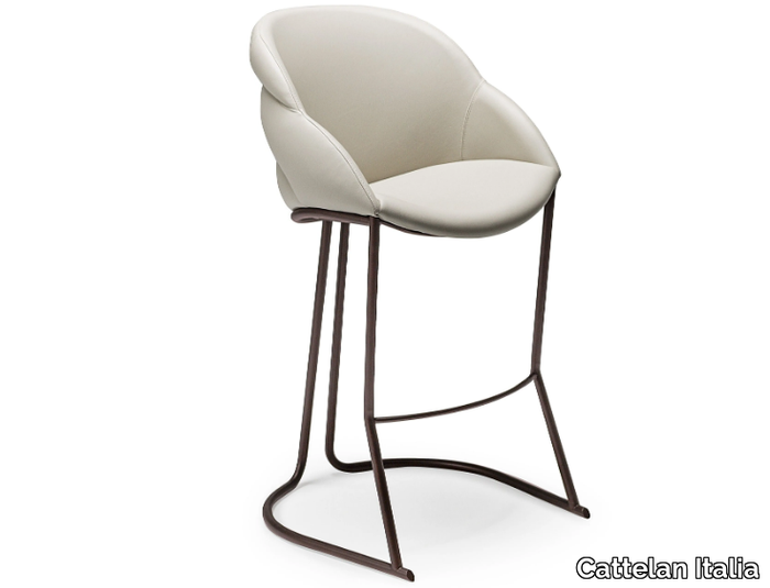 CAMILLA - Upholstered high stool with back _ Cattelan Italia