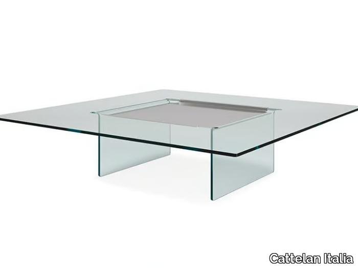 CARRÈ - Square crystal coffee table _ Cattelan Italia