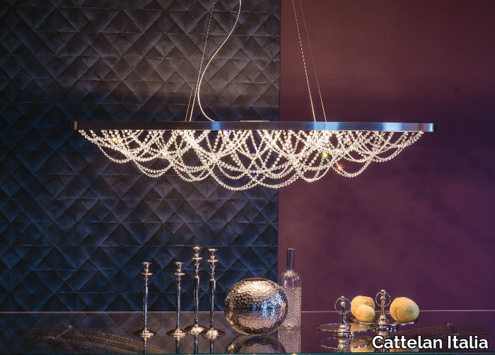 CRISTAL - Steel pendant lamp with crystals _ Cattelan Italia
