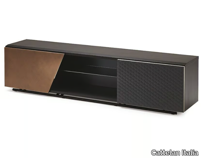 ASTON TV - Low TV cabinet with doors _ Cattelan Italia