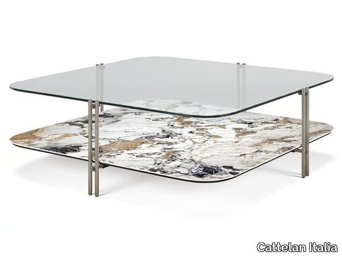 BIPLANE - Low crystal and ceramic coffee table _ Cattelan Italia