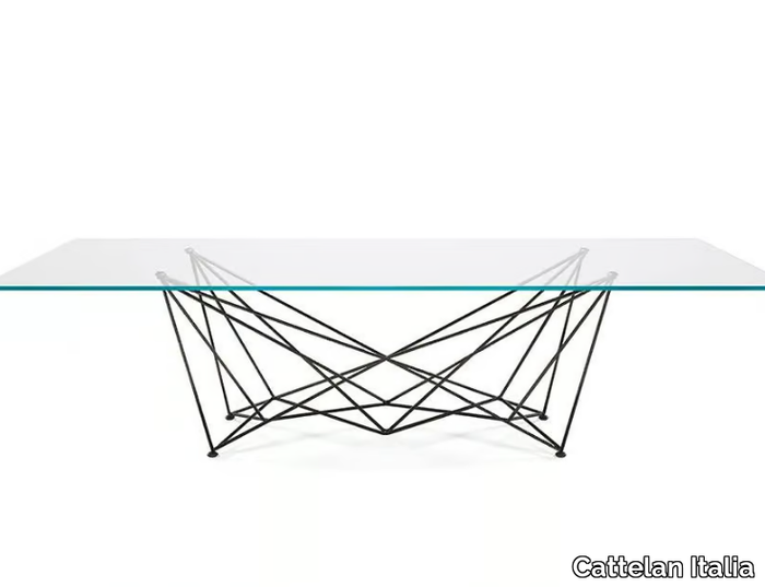 GORDON - Rectangular crystal and steel table _ Cattelan Italia