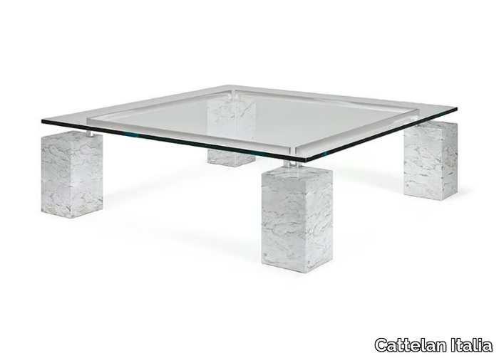 DIELLE - Square low crystal coffee table _ Cattelan Italia