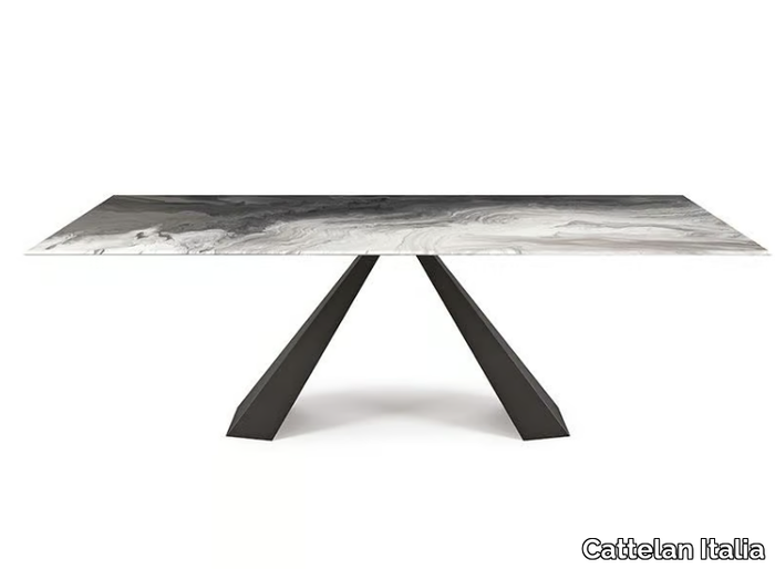 ELIOT CRYSTALART - Rectangular crystal and steel table _ Cattelan Italia