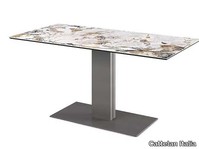 ELVIS KERAMIK - Rectangular ceramic table and stainless steel base _ Cattelan Italia