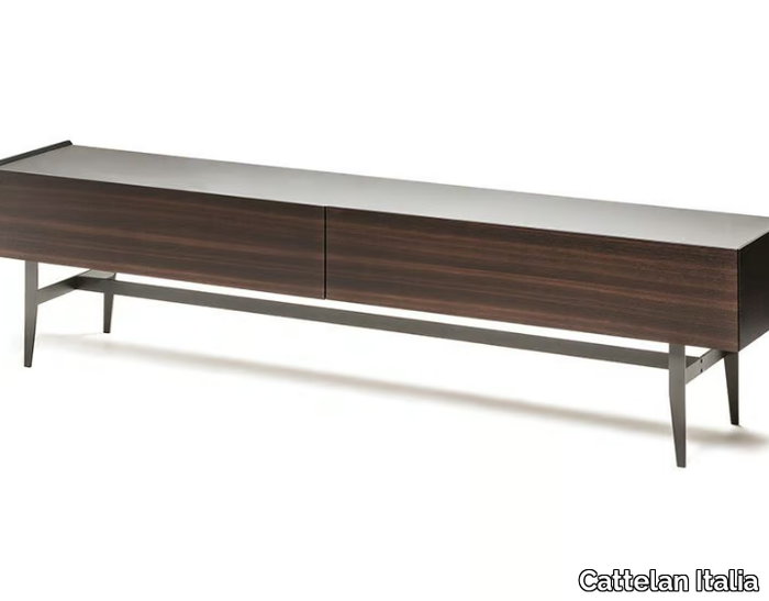 HORIZON - Walnut TV cabinet with drawers _ Cattelan Italia