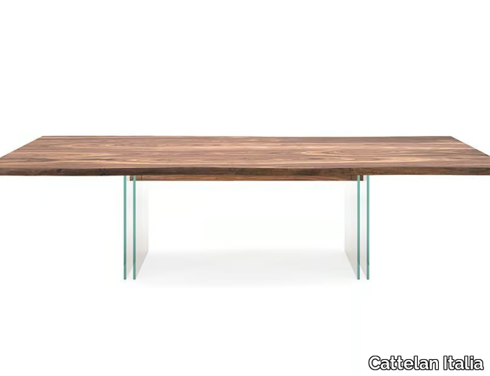 IKON - Rectangular wood and glass table _ Cattelan Italia