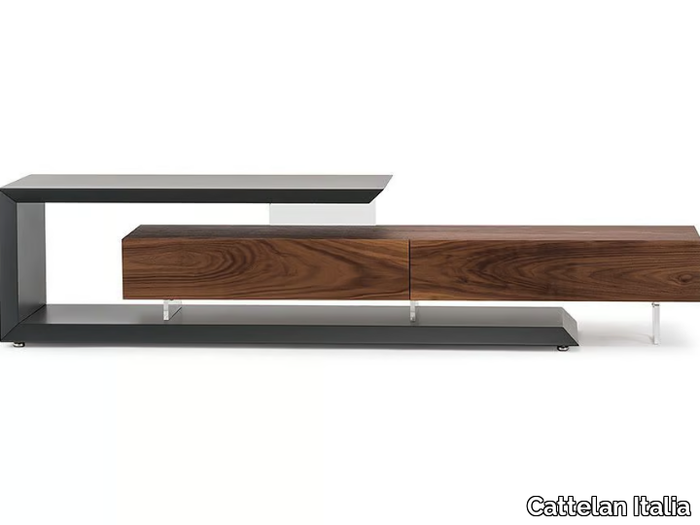 LINK - Low wooden TV cabinet _ Cattelan Italia