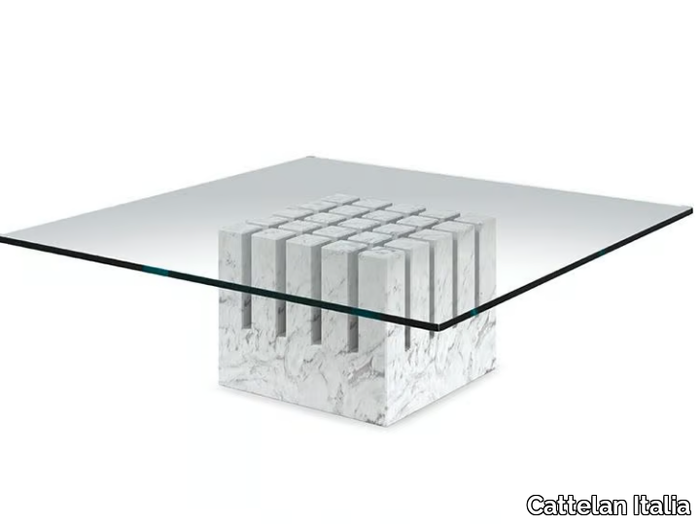 SCACCO - Low Carrara marble coffee table _ Cattelan Italia