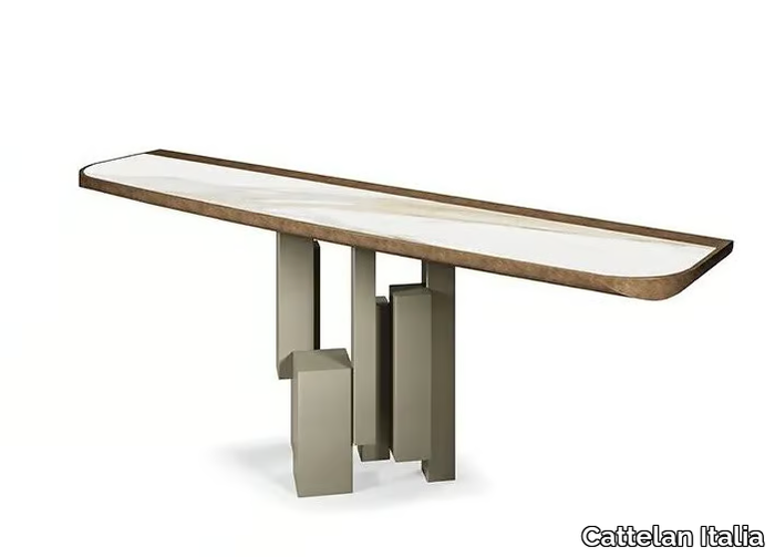 SKYLINE KERAMIK PREMIUM - Rectangular steel console table _ Cattelan Italia