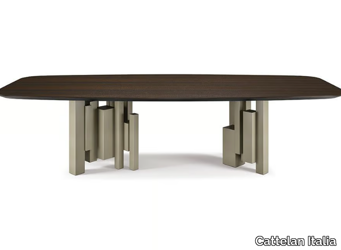 SKYLINE WOOD - Barrel-shaped wooden table _ Cattelan Italia